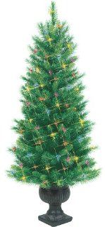 4' Potted Cambridge Slim Just Cut Pre Lit Artificial Christmas Tree Multi Lights  