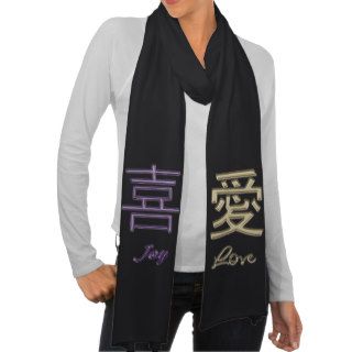 Joy Love Symbol Chinese Character Scarf
