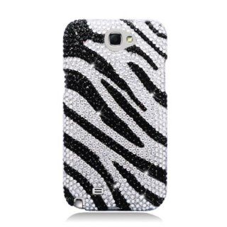 Aimo SAMNOTE2PCLDI652 Dazzling Diamond Bling Case for Samsung Galaxy Note 2 N7100   Retail Packaging   Zebra Black/White: Cell Phones & Accessories