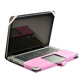 Cosmos Pink Color Leather Skin Case Cover + Clear Ultra Thin TPU Soft Keyboard Cover Skin for Apple Macbook Pro 13" 13.3 + Cosmos Cable Tie: Computers & Accessories