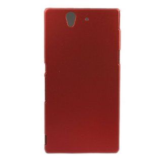 Rubber Smooth Hard Skin Case Cover for Sony Xperia Z L36h C660X C6602 C6603 Red + 1 gift: Cell Phones & Accessories