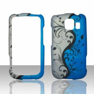 Blue Vines LG Vortex VS660 Verizon Hard Case Snap on Rubberized Touch Case Cover Faceplates Cell Phones & Accessories
