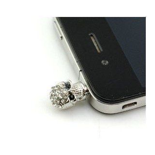 Top ishop 2psc(sliver,gold) Crystal Skull Earphone Jack/dust Plug/ear Cap for Iphone Ipad or All 3.5mm Cell Phone,samsung Galaxy S2 S3, HTC Sony Nokia Motorola Lg Lenovo: Cell Phones & Accessories