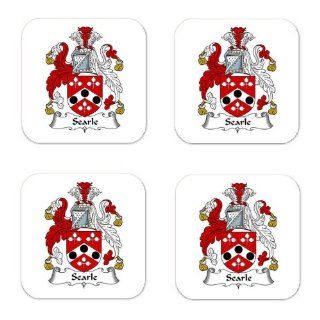 Searle Family Crest Square Coasters Coat of Arms Coasters   Set of 4  