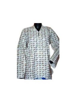 Womens Cotton Boho Yoga Tunic Top / Kurti Indian Apparel Sanskrit Printed Blouse at  Womens Clothing store: