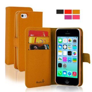 KHOMO  Black Executive Leather Wallet Case for Apple iPhone 5C: Cell Phones & Accessories