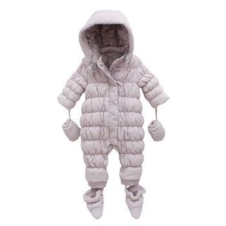 french design down filled baby snowsuit by chateau de sable