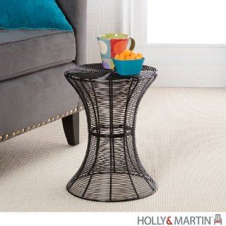 Holly & Martin Metal Spiral Accent Table in Black   Sofa Tables