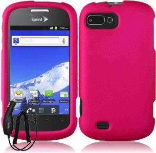 ZTE VALET Z665C SOLID HOT PINK RUBBERIZED COVER SNAP ON HARD CASE + FREE CAR CHARGER from [ACCESSORY ARENA] Cell Phones & Accessories