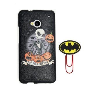 Euclid+   Black Jack and Pumpkins Style TPU Soft Case Cover for HTC One M7 with Batman Bookmark: Cell Phones & Accessories