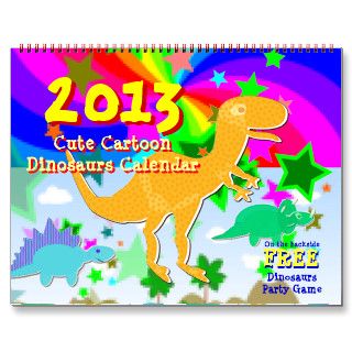 Cartoon Dinosaurs Kids Calendar 2013