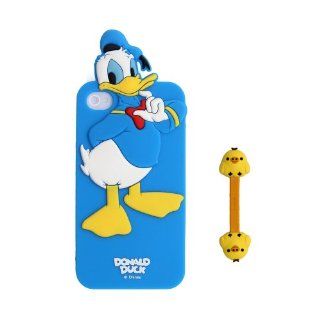 Euclid+   Blue Donald Duck Style Silicone Soft Case Cover for Apple iPhone 4 4s 4th 4g 4Generation with Cartoon Chicken Cable Tie: Cell Phones & Accessories