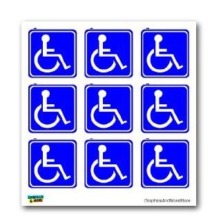 Disabled Wheelchair Symbol BLUE Set of 9   Handicapped   Window Bumper Laptop Stickers Automotive
