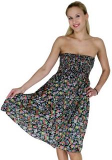 La Leela Cotton Multicolor Floral Print Backless Halter Short Casual Tube Dress at  Womens Clothing store
