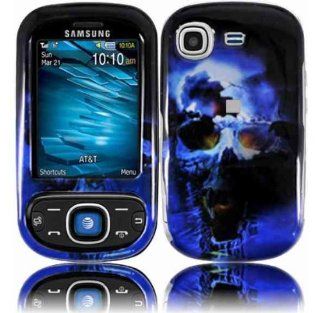 Blue Black Skull Hard Cover Case for Samsung Strive SGH A687 Cell Phones & Accessories