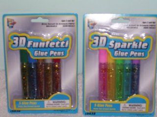 3 D  5 Funfett or Sparkle Glue Pens ( Each Item Is Sold Individually ) Toys & Games