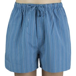 Leisureland Mens Blue Striped Cotton Pajama Shorts