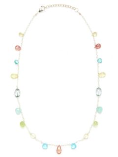 Multicolor Gemstone Station Necklace by Mary Louise Designs