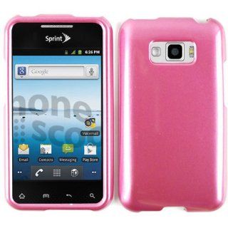 LG OPTIMUS ELITE/M+ LS 696 GLOSSY PINK GLOSSY CASE ACCESSORY SNAP ON PROTECTOR: Cell Phones & Accessories