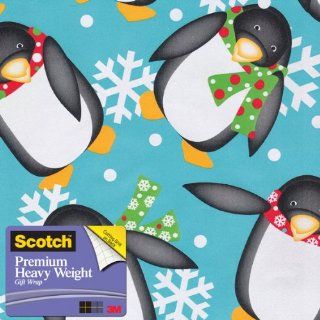 Scotch Gift Wrap, Penguin Flurry Pattern, 25 Square Feet, 30 Inch x 10 Feet (AM WPPF 12) : Gift Wrap Paper : Office Products