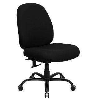 Flash Furniture WL 715MG BK GG Hercules Series 400 Pound Big/Tall Black Fabric Office Chair with Extra Wide Seat   Desk Chairs