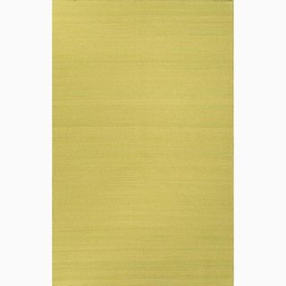 Handmade Solid Pattern Green Wool Rug (2 X 3)