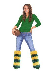 Green Bay Packers Fluffy Green & Gold Leg Warmers : Sports Fan Socks : Sports & Outdoors
