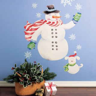 Wallies Snowman Vinyl Holiday Wall Mural 13501