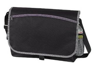 Business Messenger Bag with Cell Phone Pocket and Organizer (Black): Clothing