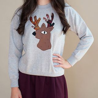 patchwork stag sweatshirt by not for ponies