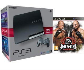 Playstation 3 PS3 Slim 320GB Console: Bundle (Includes MMA: Mixed Martial Arts)      Games Consoles