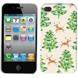 Apple iPhone 4 & 4S Reindeer and Christmas Trees Pattern Phone Case Cover: Cell Phones & Accessories