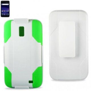 Reiko SLCPC09 SAMI727WHGR Premium Hybrid Case with Protective Cover and Kickstand for Samsung Galaxy S II/Skyrocket i727   1 Pack   Retail Packaging   White/Green Cell Phones & Accessories