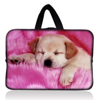 Pink Sleeping Dog Universal 7" 7.7" 8" Carrying Bag Case Cover Bag Sleeve + Handle for 7" Samsung Galaxy Tab 2 Tab 3, Ipad Mini, 2 3 4 Kindle Fire, Touch, Fire HD,Asus Google Nexus 7,LeapFrog LeapPad 2,Asus Memo Pad ME172V,BlackBerry Pl