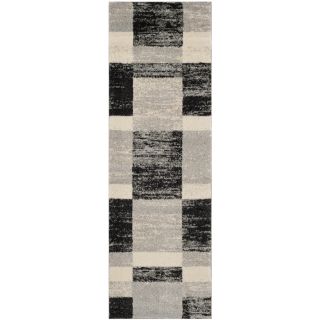 Safavieh Retro Black/ Light Grey Rug (23 X 7)