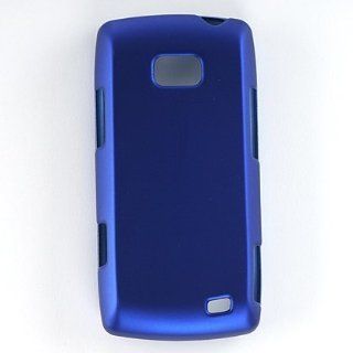 Premium Blue Rubberized Hard Snap On Crystal Case Cover for the LG Ally VS740: Cell Phones & Accessories