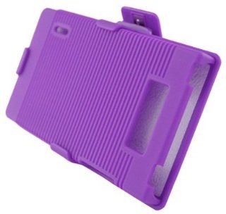 Aimo Wireless LGUS730PCBEC014 Shell Holster Combo Protective Case for LG Splendor/Venice S730 with Kickstand Belt Clip and Holster   Retail Packaging   Purple: Cell Phones & Accessories