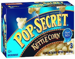 Pop Secret Kettle Flavor, Microwavable Popcorn, 3 Count, 9.6 Ounce Box (Pack of 6) : Popcorn Kernels : Grocery & Gourmet Food