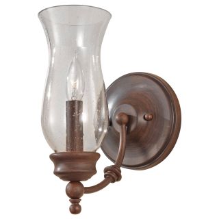Pickering Lane Collection Heritage Bronze Single light Wall Bracket With Clear Seeded Glass Shade
