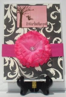 Emma Grace Pink Boutique Rhinestone Maribou Flower Headband Bow: Infant And Toddler Hair Accessories: Clothing
