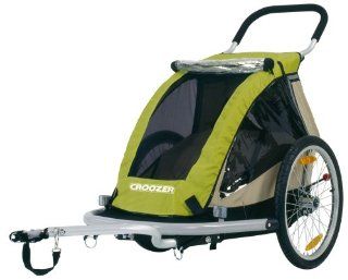 Croozer Designs 737 Single Child 3 in 1 Bicycle Trailer, Swivel Wheel, and Fixed Wheel Stroller (Green/Sand/Black : Child Carrier Bike Trailers : Sports & Outdoors