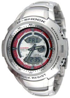 Casio G Shock Cockpit Steel White and Red Analog/Digital Mens Watch G740D 4AV Casio Watches