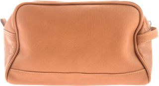 Piel Leather Top Zip Toiletry Kit 7752   Saddle Leather