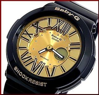 Casio BGA160 1B Baby G Neon Illuminator Womens Gold Dial Watch Watches