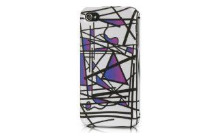 Apple iPhone 4 Abstract Purple Triangle and Lines   Snap On Cover, Hard Plastic Case, Face cover, Protector   Retail Packaged: Cell Phones & Accessories