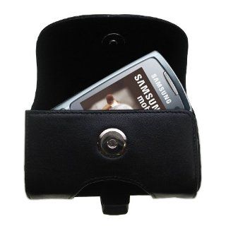 Designer Gomadic Black Leather Samsung SGH L760 Belt Carrying Case   Includes Optional Belt Loop and Removable Clip: Cell Phones & Accessories