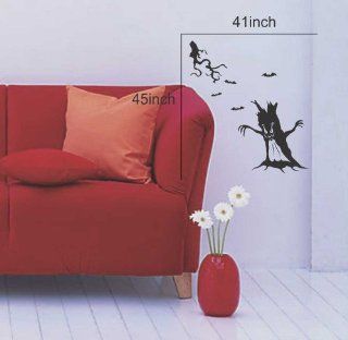 Large  Easy instant decoration wall sticker wall mural halloween home decal costumes bat howl angel black blood bone boo candy cat crown fall witch spider web prince pumpkin scarecrow ghost house RIP FL770   Childrens Wall Decor