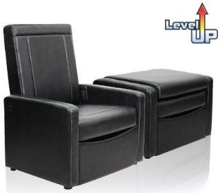 Shop Convertible 3 in 1 Ottoman Chair: Black Leather Finish Club Chair with Storage, Converts to Ottoman (Home Theater, Gaming, Living Room Seating, etc) at the  Furniture Store. Find the latest styles with the lowest prices from Convertible Ottoman Chair 