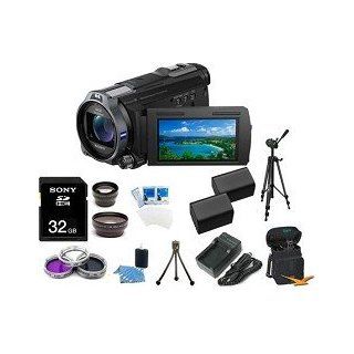 Sony HDRCX760V High Definition Handycam 24.1 MP Camcorder with 10x Optical Zoom and 96 GB Embedded Memory+ 32GB High Speed SDHC Card + High Capacity Batt+ Rapid AC/DC Charger + Pro Wide Angle Lens + Pro 2X Lens + More! : Flash Memory Camcorders : Camera &a