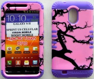 Heavy Duty Double Impact Hybrid Cover Case Real Tree Pink Camo Snap on Over Purple Soft Silicone Samsung S2 Galaxy Epic 4g Touch D710 R760 for Sprint/boost Mobile/virgin Mobile/us Cellular: Cell Phones & Accessories